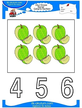 Çocuklar İçin sayı Çalışma Sayfaları 